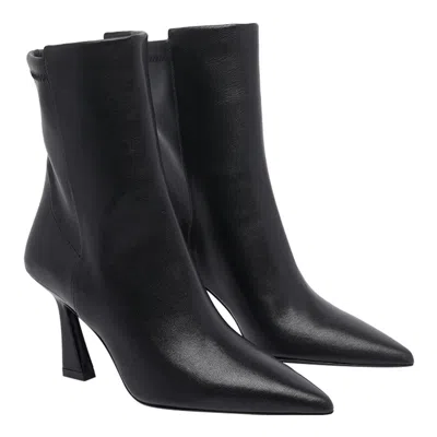 Stuart Weitzman 85mm Vinnie Pointed-toe Elasticised Boots In Black