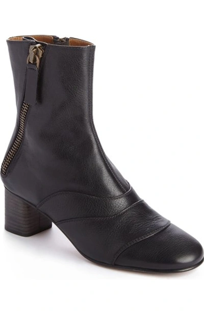 Shop Chloé 'lexie' Block Heel Boot In Black Leather