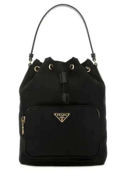 Prada Contemporary Re-nylon Bucket Bag Design In Black