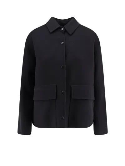 Paltò Susanna Flap-pocket Pointed-collar Jacket In Black