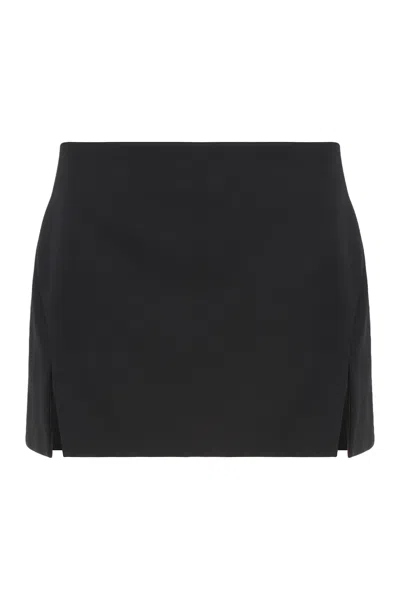 Givenchy Gonna Mini In Lana Polvere Di Grano In Black