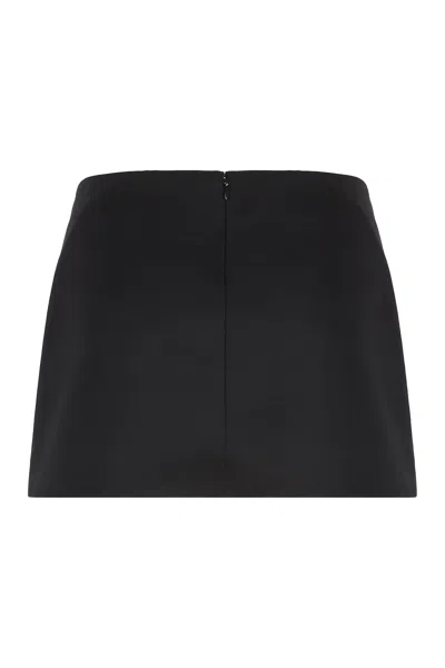 Givenchy Gonna Mini In Lana Polvere Di Grano In Black