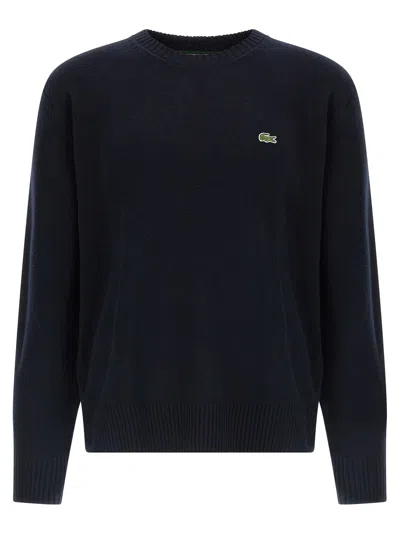 Lacoste Logo Patch Sweater Sweaters And Cardigans Blue In Black