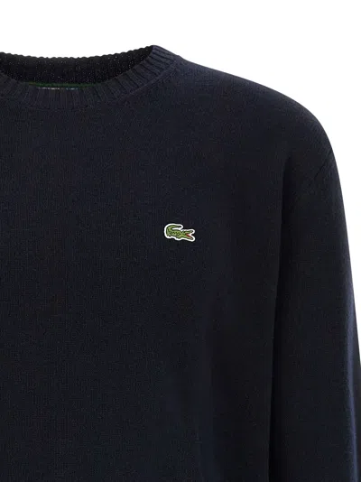 Lacoste Logo Patch Sweater Sweaters And Cardigans Blue In Black