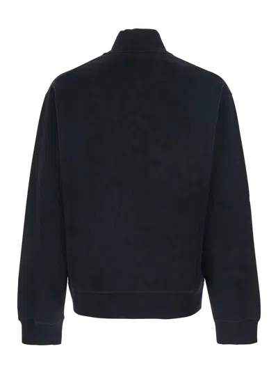 Dsquared2 Men Black High Neck Sweatshirt With Lettering Logo On The Front In Cotton Man In Black