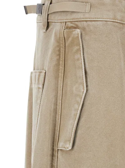 Wooyoungmi Beige Pants With Belt Loops In Cotton Man In Neutral