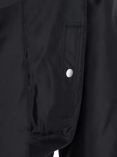 Drkshdw Alice Black Jacket With Oversized Hood And Asymmetrical Flap In Tech Fabric Man In Black