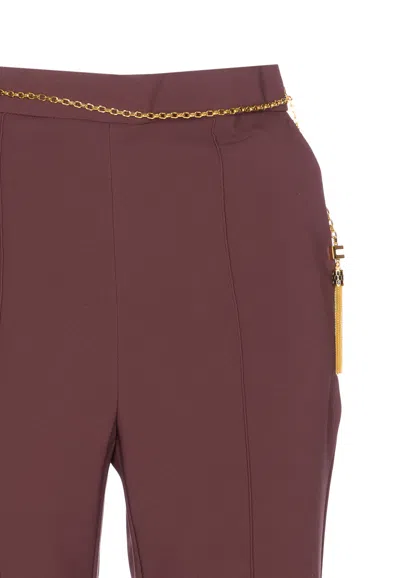 Elisabetta Franchi Tailored Straight Leg Trousers With Minimalist Design In Red