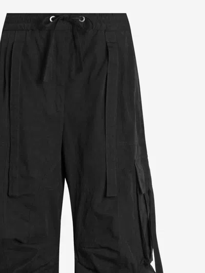 Dolce & Gabbana Waxed Faille Cargo Pants In Black