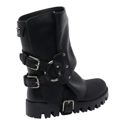 Dolce & Gabbana Dolce&gabbana Women Ankle Boot In Rubber And Leather In Black