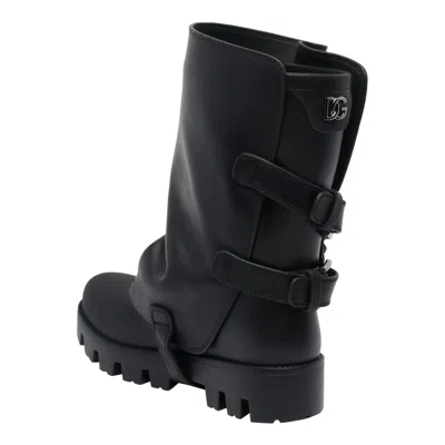 Dolce & Gabbana Dolce&gabbana Women Ankle Boot In Rubber And Leather In Black