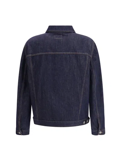 Brunello Cucinelli Men Denim Cotton Casual Jacket In Blue