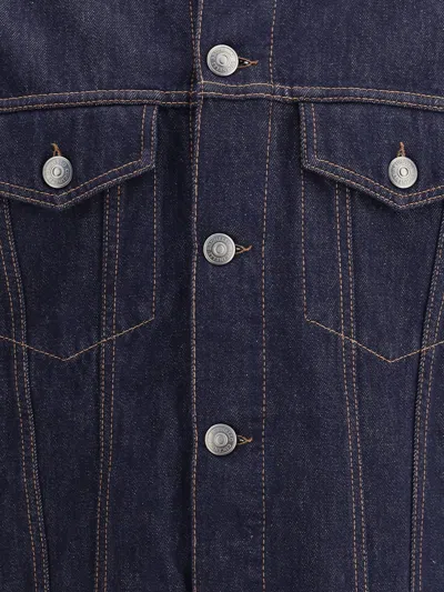 Brunello Cucinelli Men Denim Cotton Casual Jacket In Blue