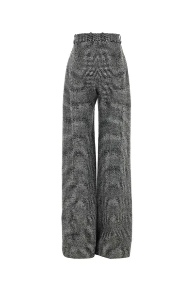 Ermanno Scervino Palazzo Pant Featuring Houndstooth Design In Gray