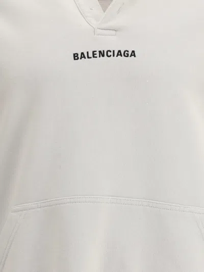 Balenciaga Men Back Medium Fit Hoodie In White