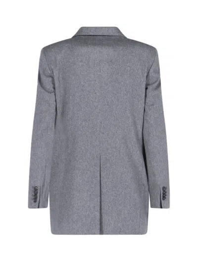 Tagliatore Jasmine Peak-lapels Double-breasted Blazer In Gray