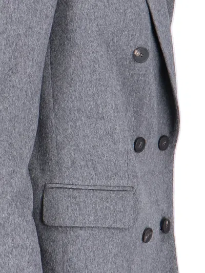 Tagliatore Jasmine Peak-lapels Double-breasted Blazer In Gray