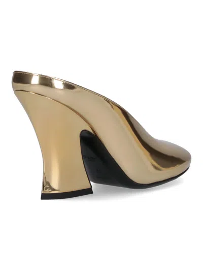 Givenchy Mule With Sculpted Heel In Leather Mirror Effect In Gold