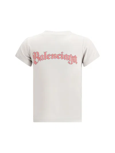 Balenciaga White T-shirt With Logo Prints In White