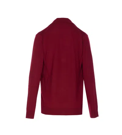 Gucci Women Ultrafine Wool Polo Shirt In Burgundy