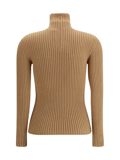 Max Mara Wool And Cashmere Turtleneck Sweater In Gold