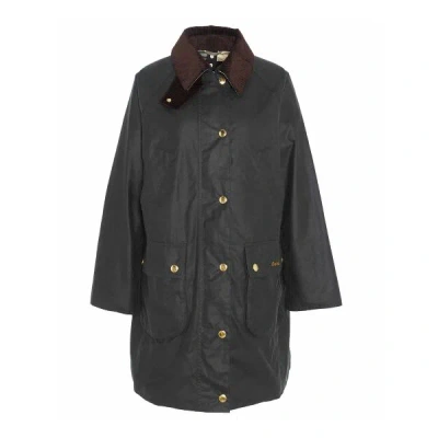 Barbour Long Beadnell Wax Cot Outwear In Brown