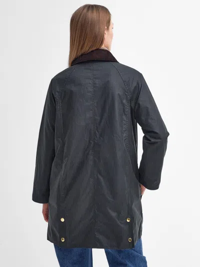 Barbour Long Beadnell Wax Cot Outwear In Brown