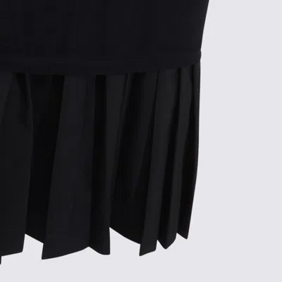 Mm6 Maison Margiela Black Wool Skirt In Blue
