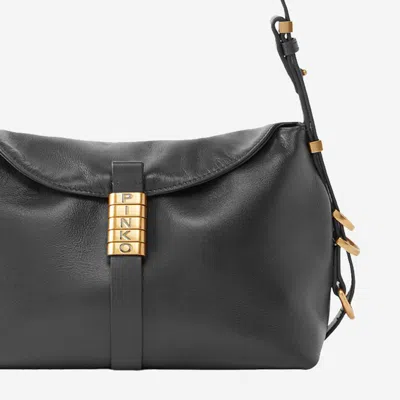 Pinko Saddle Baguette Small Shoulder Bag In Black
