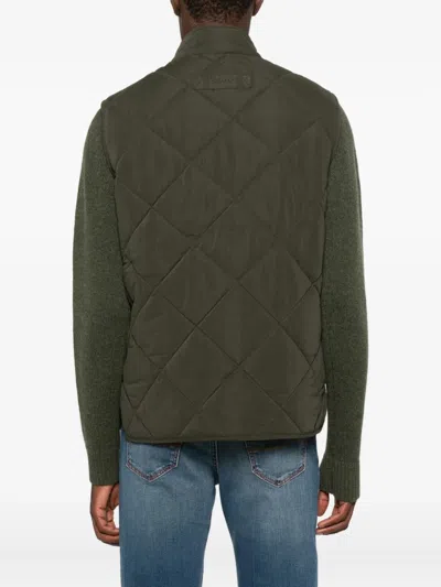 Barbour Quilted Pocketed Gilet In Green