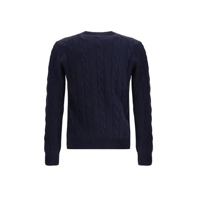 Aragona Cashmere Braided-effect Crewneck Sweater In Blue