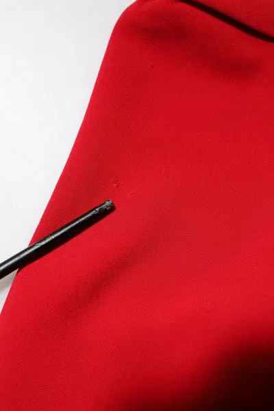 Pre-owned Armani Exchange Red Above Knee Long Sleeves Sheath Women's Dress ()