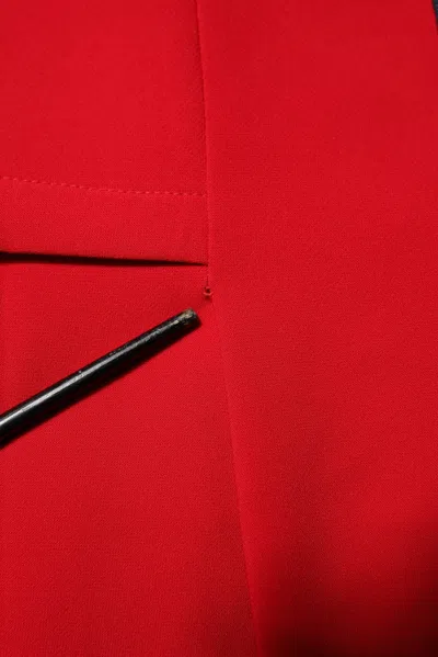 Pre-owned Armani Exchange Red Above Knee Long Sleeves Sheath Women's Dress ()