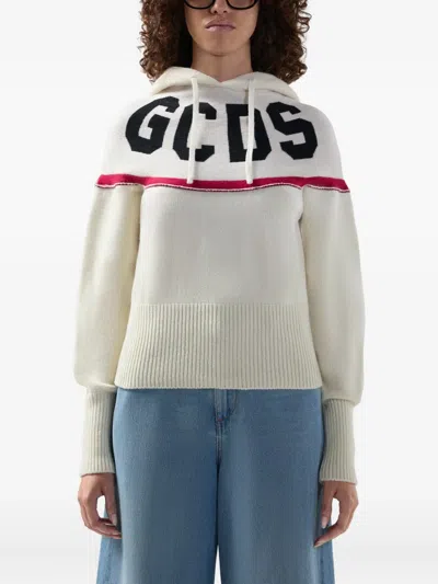 Gcds Hooded Sweater In Metallic
