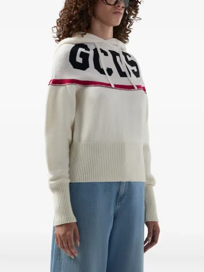 Gcds Hooded Sweater In Metallic