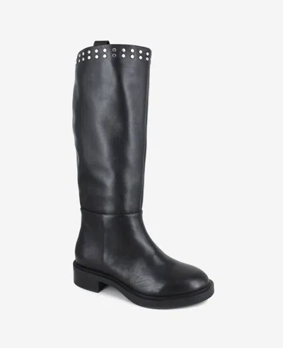 Kenneth Cole Scorpio Leather Stud Boot In Black