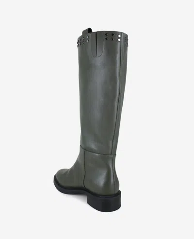 Kenneth Cole Scorpio Leather Stud Boot In Green