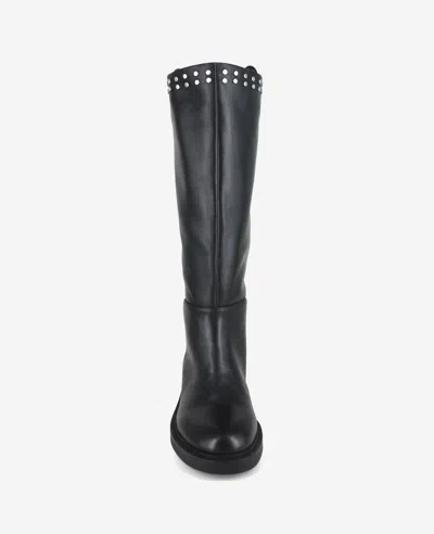 Kenneth Cole Scorpio Leather Stud Boot In Black