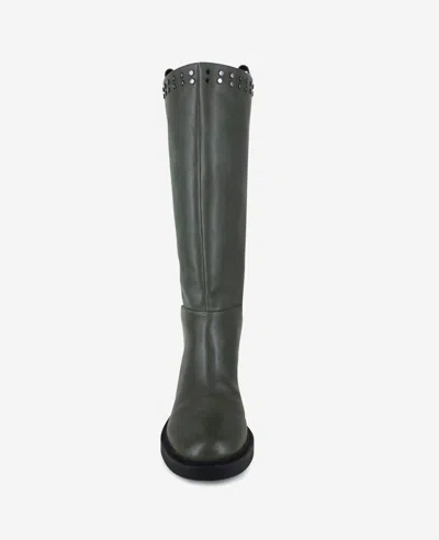 Kenneth Cole Scorpio Leather Stud Boot In Green