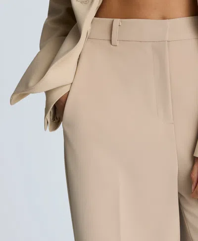 Kenneth Cole Fly Front High Rise Wide Leg Boyfriend Pant In Neutral