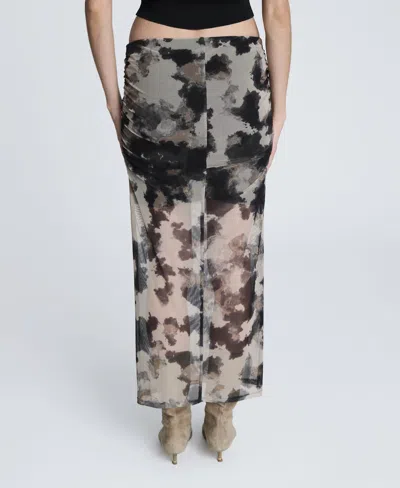 Kenneth Cole Side Rouched Midi Skirt In Black