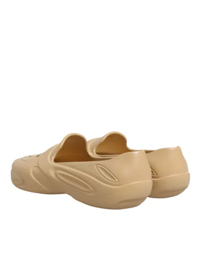 Dolce & Gabbana Beige Rubber Slides Low Top Sneakers Men's Shoes In Sand