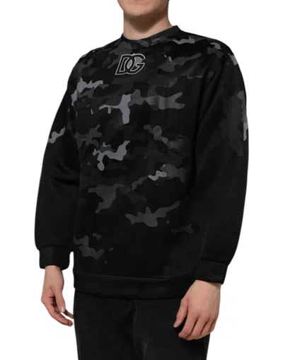Pre-owned Dolce & Gabbana Black Camouflage Pullover Sweatshirt Men's Sweater ()