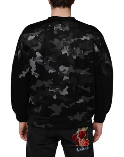 Pre-owned Dolce & Gabbana Black Camouflage Pullover Sweatshirt Men's Sweater ()