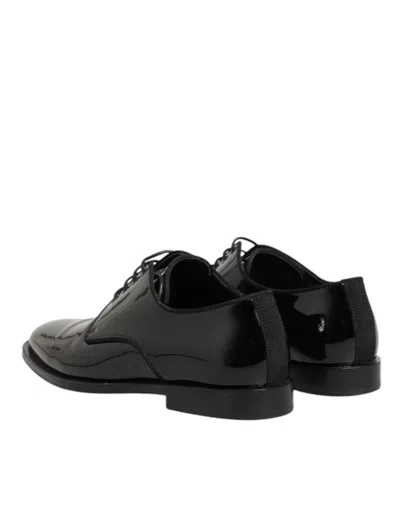 Pre-owned Dolce & Gabbana Black Leather Lace Up Derby Formal Dress Men's Shoes ()