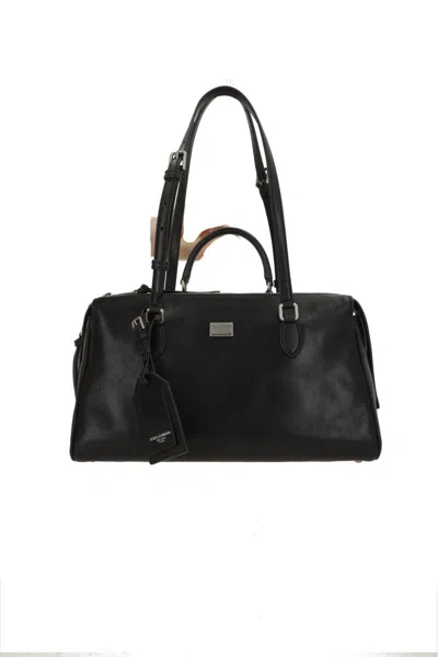 Dolce & Gabbana Vittoria Handbag With Top Handles And Strap In Black