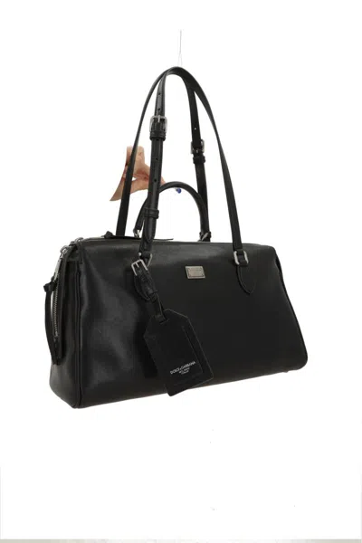 Dolce & Gabbana Vittoria Handbag With Top Handles And Strap In Black