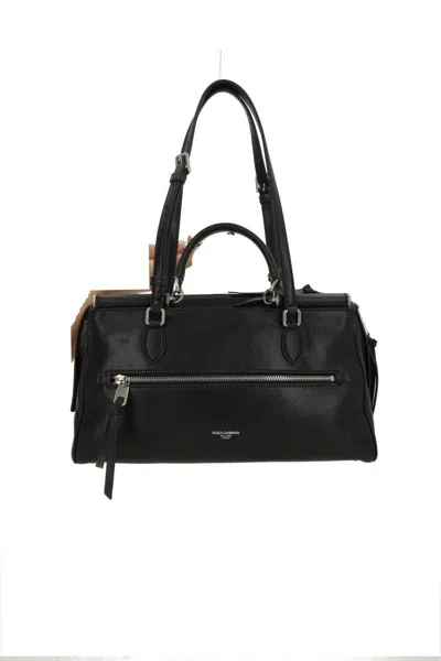 Dolce & Gabbana Vittoria Handbag With Top Handles And Strap In Black
