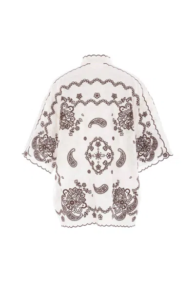 Zimmermann Ascension Leather-trimmed Broderie Anglaise Linen Shirt In White