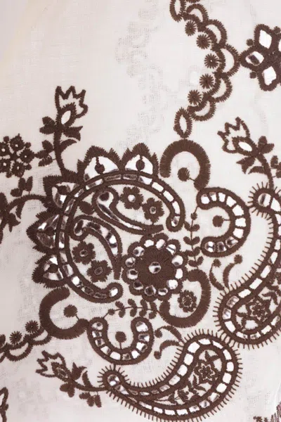 Zimmermann Ascension Leather-trimmed Broderie Anglaise Linen Shirt In White